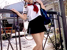 Japanese Schoolgirl Alice Ogura 小倉ありす:女子高生コスプレ幼い